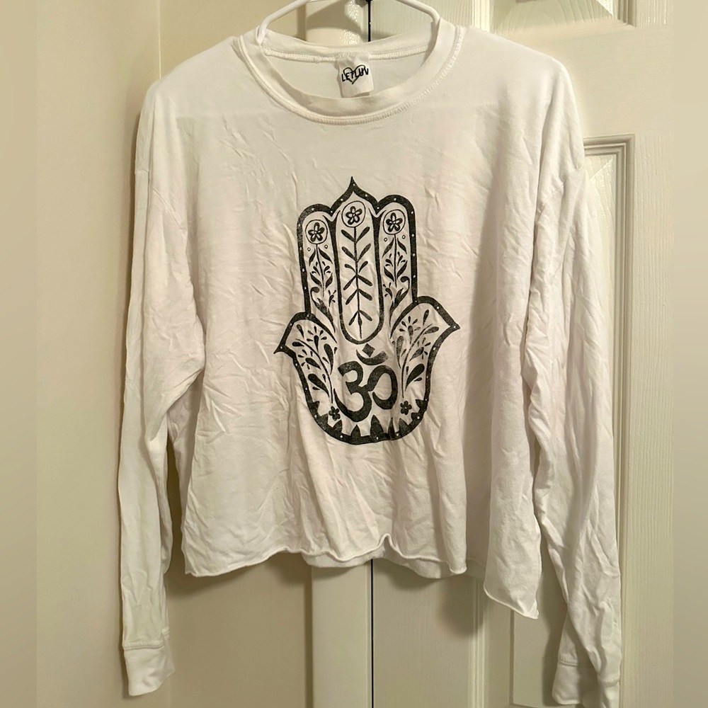 Anthropologie Long Sleeve Tee Shirt Top Let Luv XS